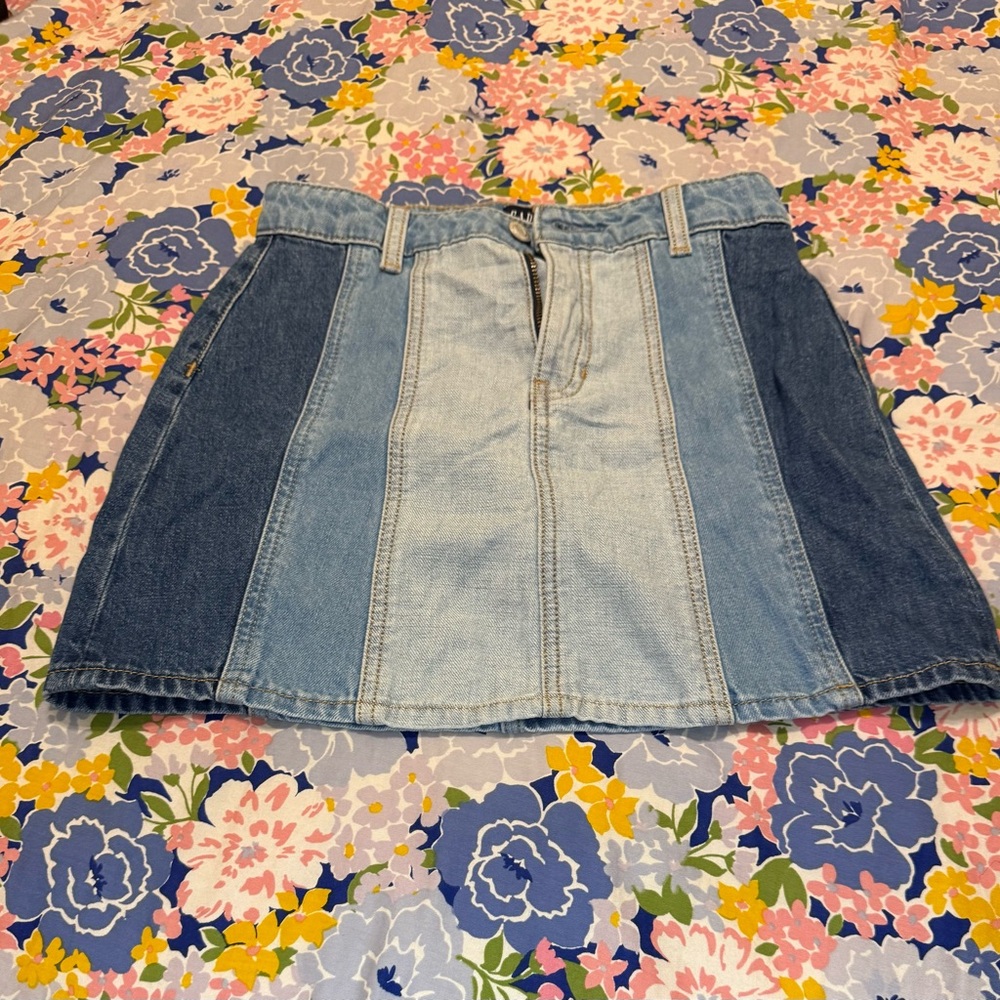 Zara Blue Denim Patchwork Skirt